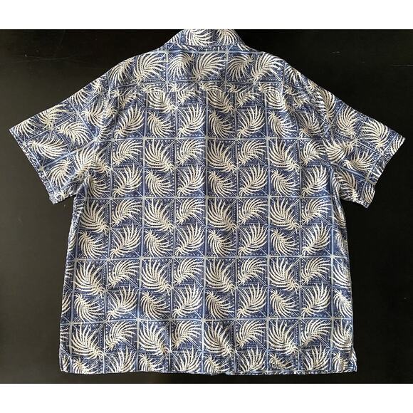 NAT NAST Blue Tropical Palms Button Down Silk Shirt sz XL - Picture 10 of 10